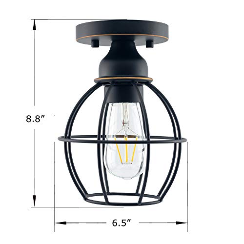 Yaokuem Semi Flush Mount Ceiling Light Fixture, E26 Medium Base, Metal Housing, Bulbs Not Included, 2-Pack #TOP1