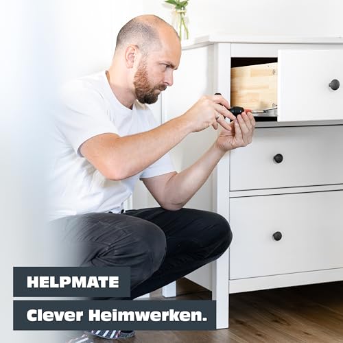 HELPMATE – Euroschrauben Senkkopf 6,3 x 13 galvanisch verzinkt – 50 Stück Möbelschrauben mit PZ 3 Antrieb und Vollgewinde – Ideal für Vollholz und Holzwerkstoffplatten