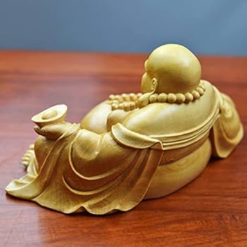 中国古玩　木彫り　布袋像　黄○袋　高さ61㎝　重量約15㎏ Amazon.co.jp: Lhyxuuk 布袋様 置物 風水グッズ 弥勒菩薩 仏像 木彫り