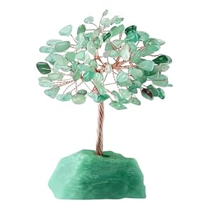 12cm Natürlich grüner Kristallbaum aus Aventurin Heilstein, Geldbaum Glück | Edelstein-Baum