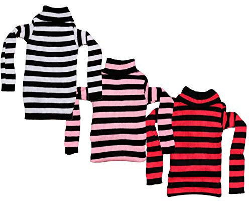 Image of IndiWeaves Boys Wollen Warm High Neck Full Sleeves T-Shirt /Inner /Skivvy for Winter Pack of 3(10110-141617-IW-P3-32 Black /Pink /Red 12-14 Years)