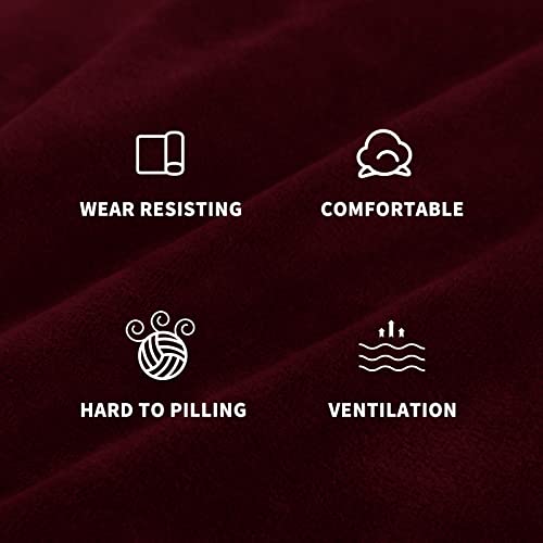 Maxijin 1 Piece Velvet Chaise Cover Stretch Sectional Couch Covers For L Shaped Sofa Fitted Soft Chaise Lounge Cushion Cover Sofa Slipcover With Elastic Bottom (Chaise Cover, Wine Red) #TOP5