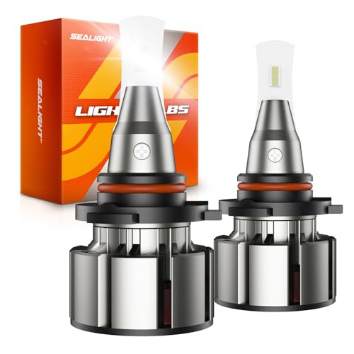 Image of SEALIGHT HB4 /9006 LED Light Fog Bulb, 8X Super Brighter than Halogen, 6500k White IP68 Waterproof with Cooling Fan, Quick Install Plug and Play, Pack of 2