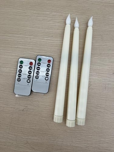 Velas cónicas sin llama con temporizador y mando regulador para iluminar cenas elegantes 2