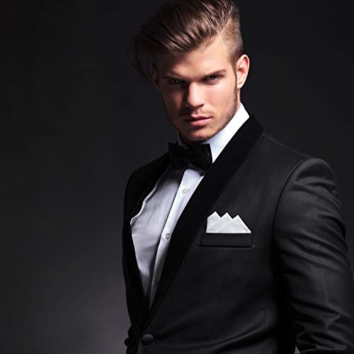Image of Leinuosen 100 Pcs White Handkerchiefs for Men, 8.3 inch Cotton Hankie Bulk Set, Classic Pocket Square for Wedding, DIY Embroidery