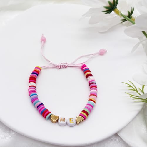 Image of First Day of School Matching Heart Bracelets for Mommy and Me,Back to School Supplies Gifts Mother and Daughter Bracelets
