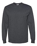 Fruit of the Loom HD Cotton 100% Cotton Long Sleeve Tee Black Heather