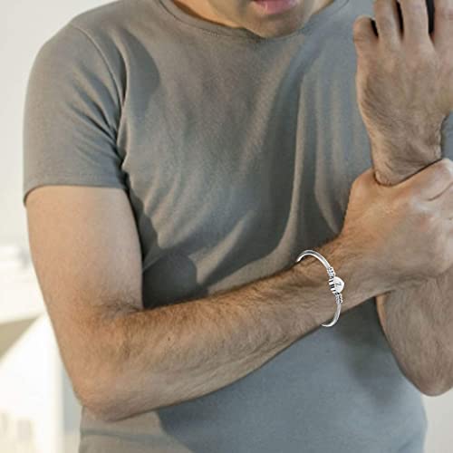 KunBead Jewelry Women Girls Initial Letter Cuff Bracelet Silver Alphabet Love Heart Bangle Bracelets Gift for Birthday Stainless Steel - Image 6