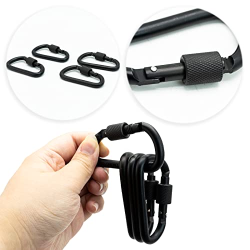 SZXMDKH 4Pcs Locking Carabiner Clips, D-Ring Carabiners with Screw Lock - Image 3