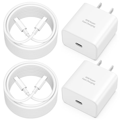 45W USB C Fast Charger for Google Pixel 9/9 Pro/9 Pro XL/9 Pro Fold/8/8a/8 Pro/7 Pro/7a/6 Pro/6a/6/5/4/3 XL, 2Pack 45 Watt Type C Super Fast Wall Charger Block with 10FT Long USB C to C Cable