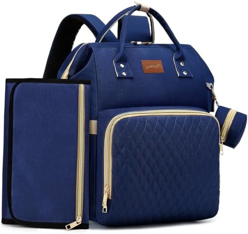 ROSEGIN Wickelrucksack Groß - Baby Wickeltasche Rucksack Wasserdicht & Leicht mit Wickelunterlage, Schnullertasche & Kinderwagenhaken - Diaper Bag Babytasche für Mama & Papa