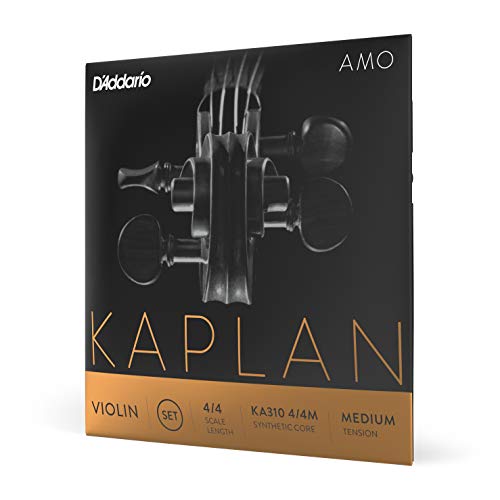 D'Addario Kaplan Amo Violin Strings - Full Set - KA310 4/4M - Violin Strings - 4/4 Scale, Medium...