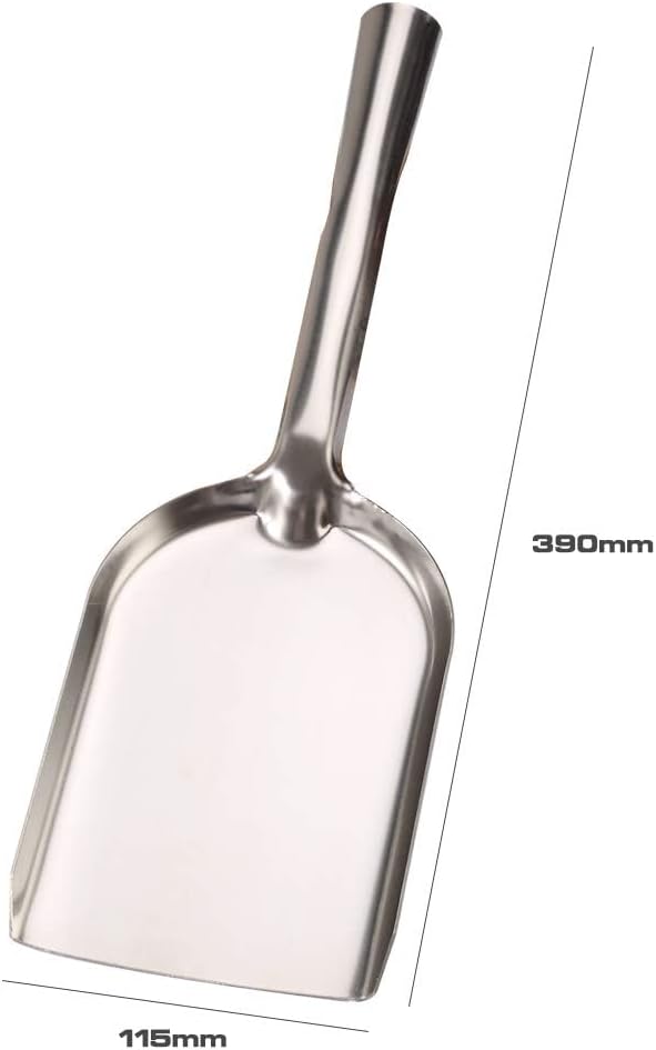 15.6-Inch Stainless Steel Ash Shovel, Heavy Gauge One Piece BBQ Charcoal Scoop, Mini Dust Pan for Oven and Stove