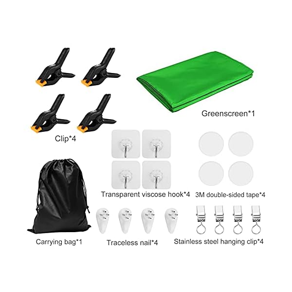 1,8 x 2,8m Greenscreen Fotostudio Hintergrund, Faltbares Polyester Grüntuch Hintergrundtuch, Geeignet für Fotostudio… – Bild 3