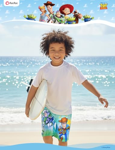 Image of Disney Stitch Spiderman Cars Winnie Toy Story Boy Swim Trunks UPF 50+Swim Shorts Compression Liner & Quick-Dry &Pockets 2-13Y