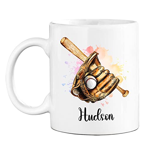 Personalized Baseball Player Mug - Baseball Coffee Cup - Sport Present - Baseball Lover Cup - Baseball Coach Tea Mug - Customized Name Baseball Gift For Sport Lover - White Pottery Cup 11oz 15oz