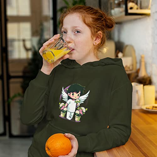 angel graphic kids' sponge fleece hoodie - floral kids' hoodie - graphic hoodie for kids3