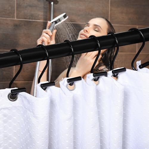 Ganchos para cortinas de ducha negros ideales para baños modernos 6