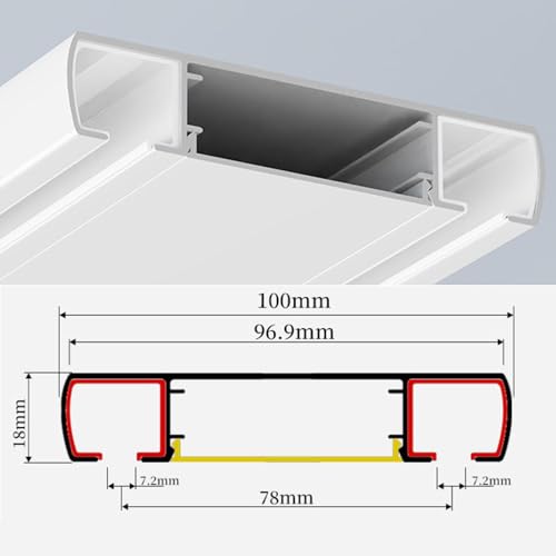 Riel de montaje en techo de aluminio negro premium: sistema de doble vía resistente de 5 m 4