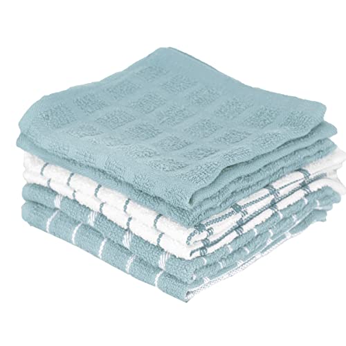 Ritz 100% Terry Cotton, Highly Absorbent Dish Cloth Set, 12” x 12”, 6-Pack, Dew