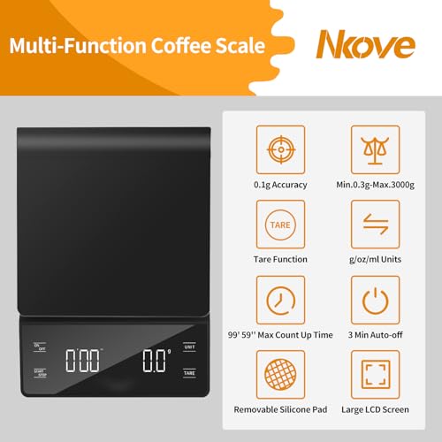 Nkove Digital Coffee Scale with Timer