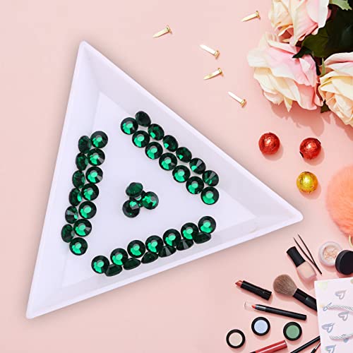 Image of Jollin Glue Fix Crystal Flatback Rhinestones Glass Diamantes Gems for Crafting Nail Art Crafts Decorations Clothes Shoes 6.4mm (ss30 288pcs, Dark Green)