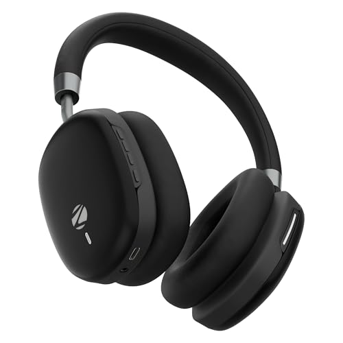 Image of Zebronics Silencio 200T Wireless Headphones, Hybrid ANC 48dB, Upto 100Hrs Playback, 40mm Drivers, Dual Mic ENC, BT v6.0, Gaming Mode, Dual Pairing, Touch Controls, App Support, AUX, Black