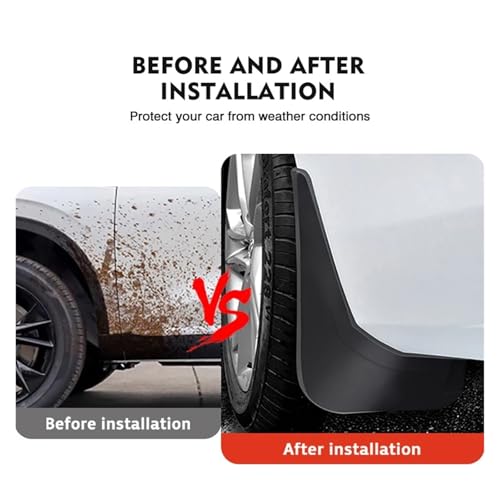 Guardabarros para Tesla Model X 2015-2022 y kit de protección contra salpicaduras de coche 6
