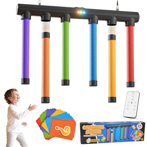 Pipihome Reaktionstraining Spielzeug Fallende Stöcke Spiel Reaktionsspiel Stäbe Fangen Reaktionsspiele Kinder Mit 3 Geschwindigkeit für Kinder und Erwachsene