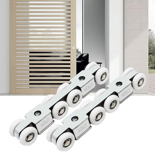 Image of Volo 8 Wheels Door Track roller, Roller for C channel, Hanging Door Slide Wheel Track, Track Roller Sliding Door Roller Set Caster Sliding Door 8 Wheel Kit