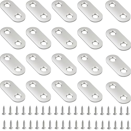 ジョイント金具 （20個入り） 棚受け金具 連結金具 L字型直角 固定ブラケット 修理プレート ステー ステンレススチール製 家具の固定板 送る40本のネジ