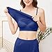 Women Pajama Sets with Built in Bras Women Fashion Casual Cami Shorts Sleepwear Set Solid Loose Fit Home Wear（Blue，Medium）