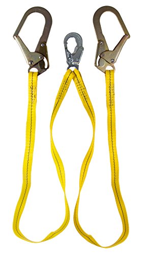 Guardian Fall Protection 01271 - Cordón de doble pierna sin absorción de golpes con gancho de refuerzo