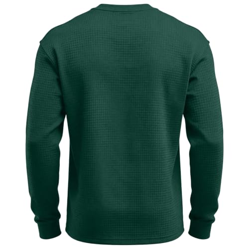 Game Day Sweatshirt Waffle Knit Workout Crew Neck Sweatshirt for Mens - image 3