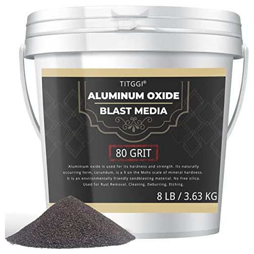#80 Grit Aluminum Oxide Blast Media (8 LBS/3.6kg) - Premium Long-Lasting Sand Blasting Media, High Abrasive Force Sand Blaster Sand for Metal, Sandblasters, Blasting Cabinet, Blasting Guns - by TITGGI