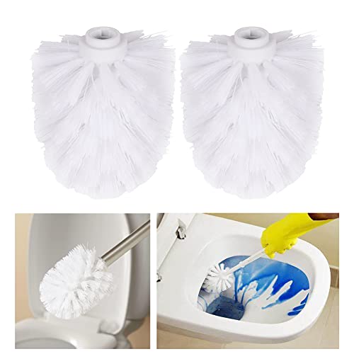 EKDJKK 2PCS Toilet Bowl Brush Replacement Head, Universal Toilet Brush Head Replacement with Durable Stiff Bristles, Cleaning Tool for Home Hotel Bathroom (White) - Thumbnail 4