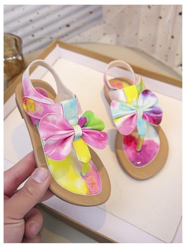 GORGLITTER Girl's Colorful Floral Thong Sandals Open Toe Slip on T Strap Summer Beach Vacation Slides Shoes3