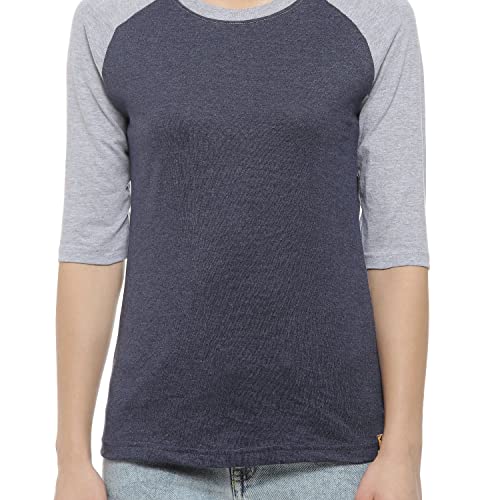 Image of PINACOLADA Women's Grey Colour-Blocked Full Sleeve Regular Fit Top for Casual Wear | Structured Top Crafted with Comfort Fit and High-Performance for Everyday Wear
