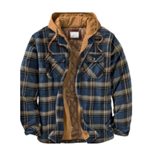 Aouln Veste à capuche matelassée en coton pour homme avec capuche boutonnée et fermeture éclair à manches longues pour la pêche et la chasse Cover