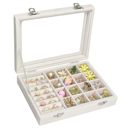 Image of Vicoter Rings Organizer Tray 7 Slots Velvet Jewelry Earring Storage Box
