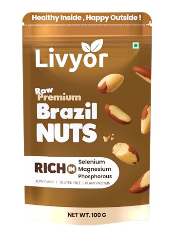 Image of Livyor premium Brazil Nuts- 100g | Grade A ++ Nuts | Premium Jumbo Size | Rich in Selenium and Antioxidants | No Cholesterol | Brazil Superfood | Whole Brazil nut | Pack of 1