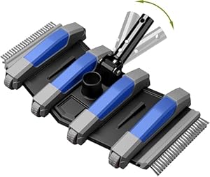 POOLAZA Poolsauger, gewichteter Poolsauger mit 3cm, 4cm drehbarem Schlauchanschluss, Boden- und Seitenbürsten, Pool Sauger für unterirdische Pools, oberirdische Pools und Vinylpools