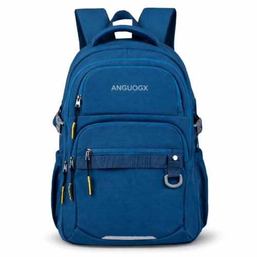 Mochila Notebook Grande Capacidade Reforçada Semi Impermeável Executiva Unissex para Escola Faculdade Trabalho Viagem com Bolso para Garrafa(Azul petróleo)