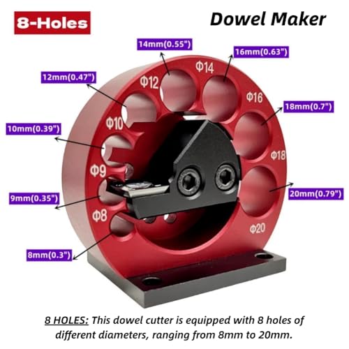 Dübelstangenmacher, Elektrische Bohrmaschine, Fräsdübel, Rundstab-Hilfswerkzeug, 8–20 Mm, Dübelmacher, Dübelschneider für Holzbearbeitung, Stifte