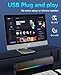 Kunodi USB Computer Speakers for Desktop Monitor, PC Speakers with Stereo Sound, Colorful Light Modes, Plug & Play, USB C Powered for Computer Laptop Monitor Tablet Work