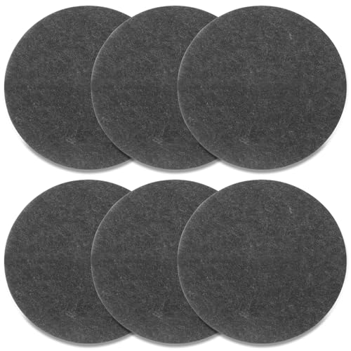 Zorplex Lot de 6 Grands Dessous de Verre en Feutre Ø 20 cm, Tapis Ronds Anthracite pour Pots, Verres, Bols et Vases, Protection Robuste pour Table et Meubles (6, 20cm)