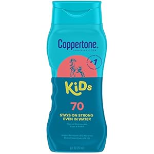 Coppertone Kids Sunscreen Lotion, SPF 70 Sunscreen for Kids, #1 Pediatrician Recommended Sunscreen Brand, Water…