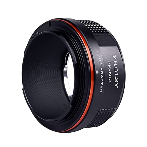 Image of PHOLSY Lens Mount Adapter Compatible with Pentax K PK Lens to Nikon Z Mount Camera Body Compatible with Nikon Z fc, Z30, Z9, Z8, Z6 II, Z7 II, Z6, Z7, Z5, Z50