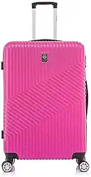Mala de Viagem Grande de Despacho 30 kg Rígida ABS com 4 rodas duplas 360º e trava de segredo numérico TSA, divisória interna com zíper e elastico de fixação e expansor, Santino, PinkASAV7003G47