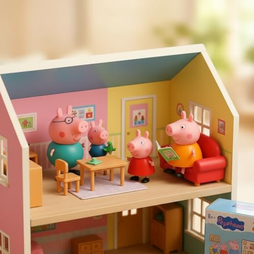 Image of Peppa Pig Family Figurine Set - 4-Piece Playset with Peppa, George, Mummy & Daddy Pig | Ideal Pretend Play Toy for Kids Ages 3+ | Perfect Birthday & Party Gift